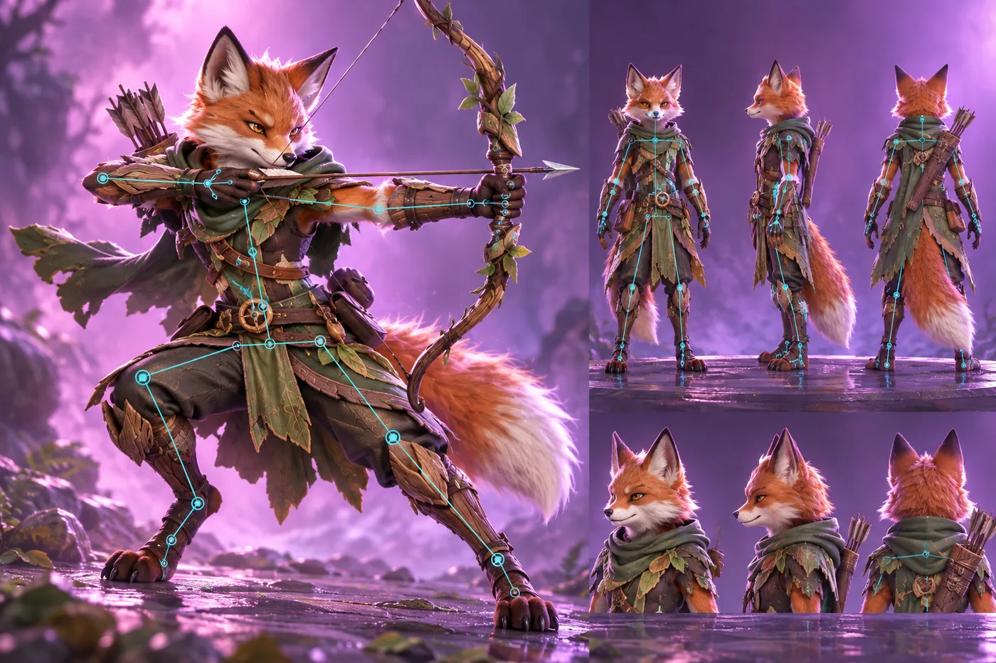 Rigged 3D fantasy character ready to animate